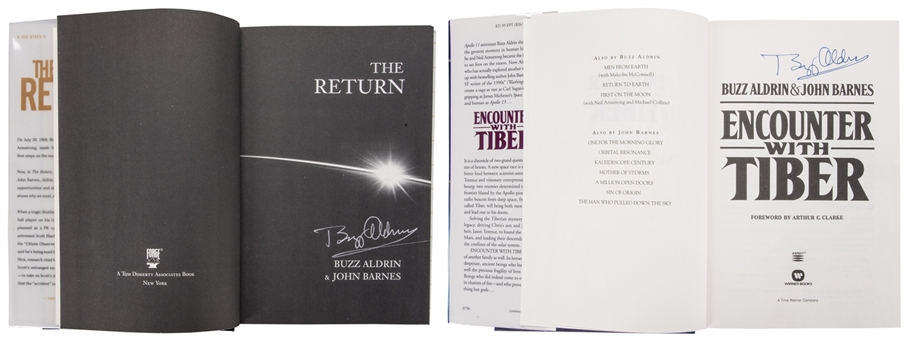 Lot of (2) Buzz Aldrin Autographed Books  "Encounter with Tiber" & "The Return" (PSA/DNA)